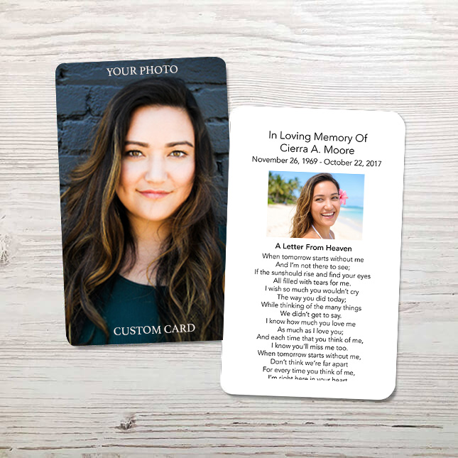 Custom Memorial Card finished-card photo